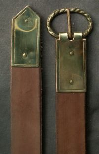 Medieval belt with buckle plate and strap end