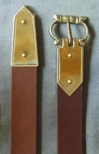 Medieval belt with buckle plate and strap end